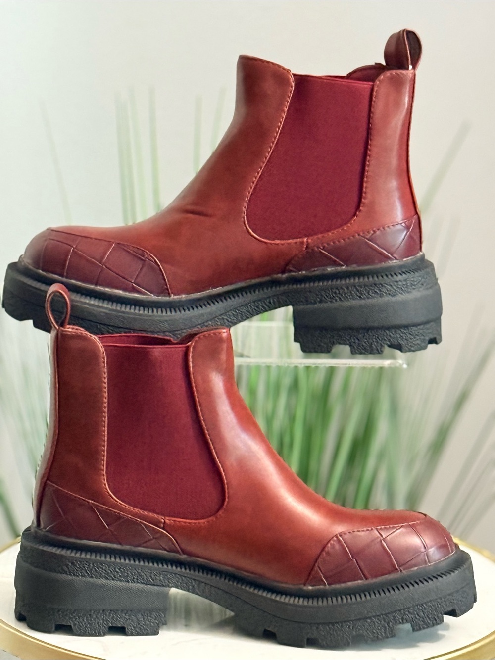 Chelsea Quilted Trim Boot with Lug Sole